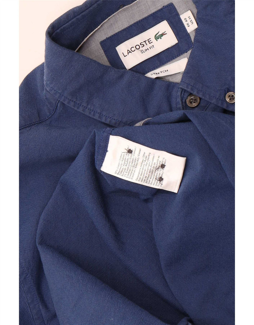 Ανδρικό πουκάμισο Lacoste Slim Fit Μέγεθος 40 Medium Navy Blue βαμβακερό