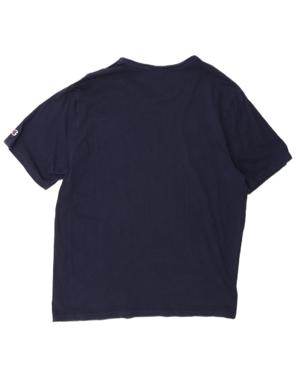 Champion Ανδρικό γραφικό T-Shirt Top XL Navy Blue Cotton