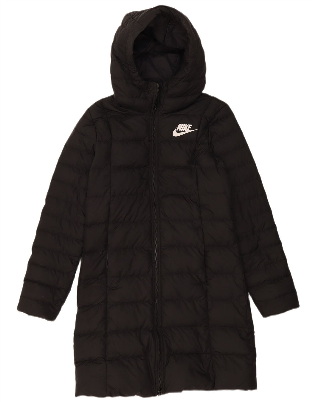 Γυναικείο παλτό Nike με κουκούλα UK 10 Small Black Polyester