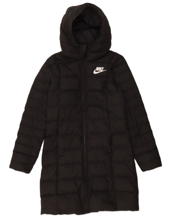 Γυναικείο παλτό Nike με κουκούλα UK 10 Small Black Polyester