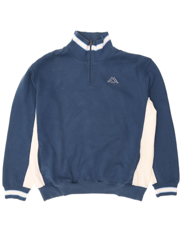 Ανδρικό φούτερ Kappa με φερμουάρ Jumper 3XL Blue Colourblock Βαμβακερό