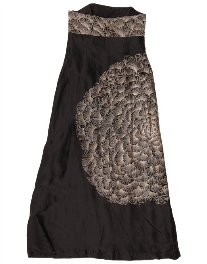 Γυναικείο αφηρημένο φόρεμα Monsoon Strapless UK 12 Medium μαύρο