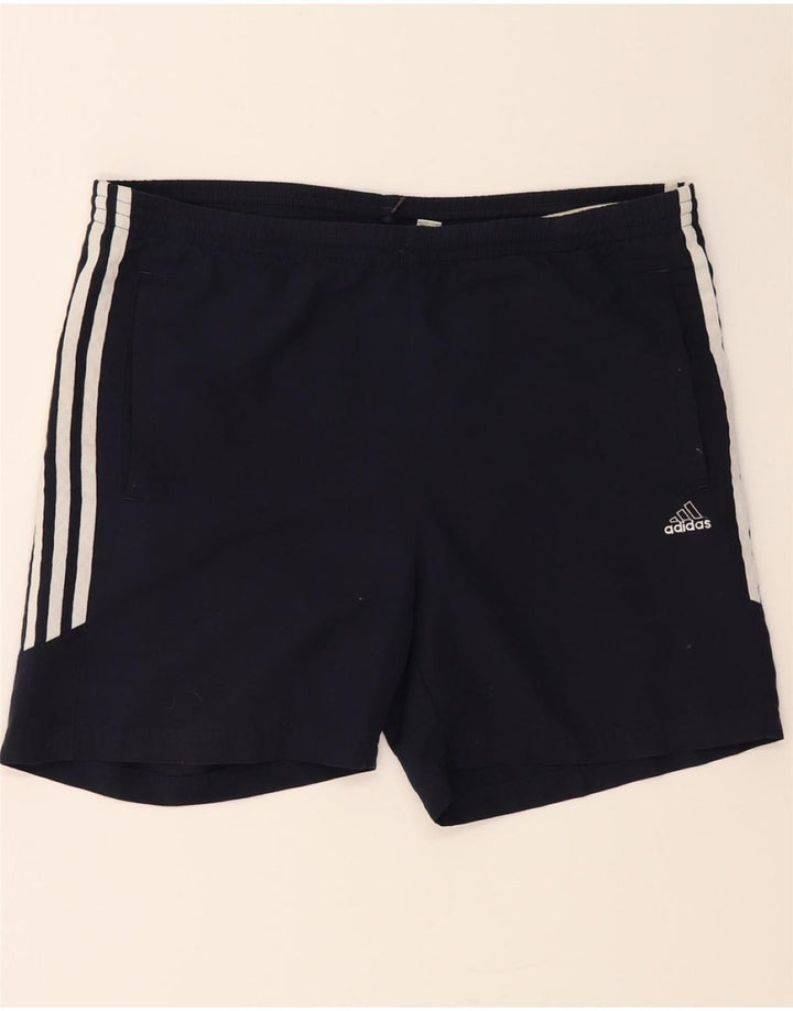 ADIDAS Mens Sport Shorts Small  Navy Blue Polyester Vintage Adidas and Second-Hand Adidas from Messina Hembry 