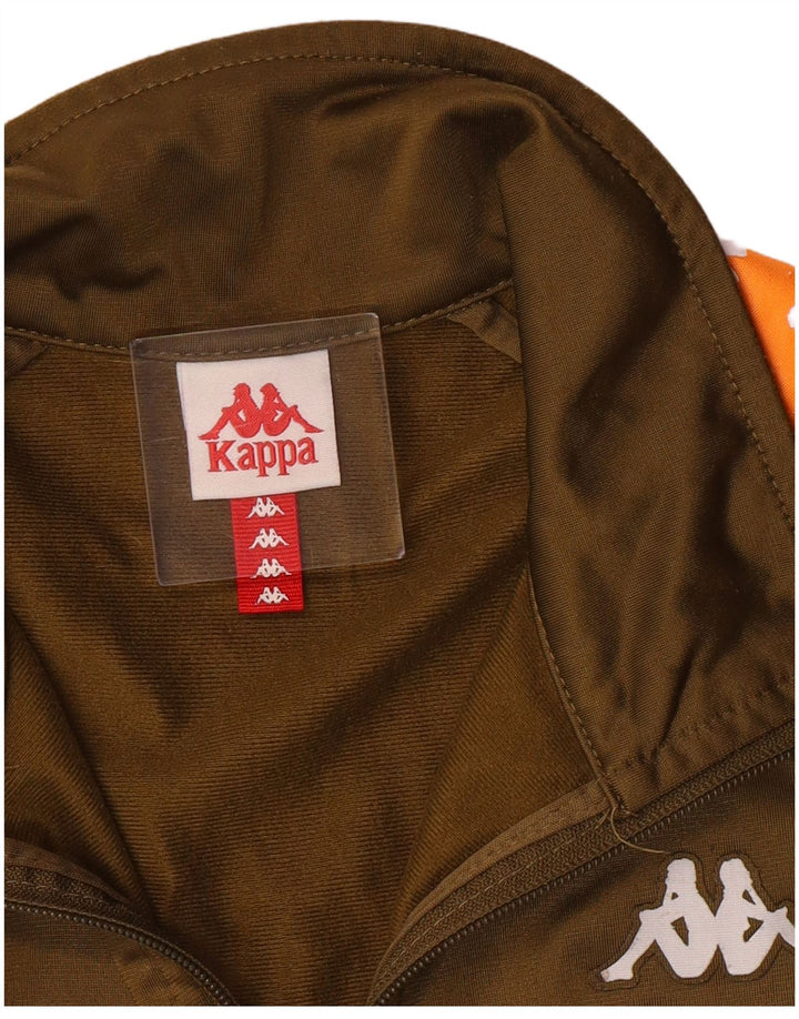 Kappa Γυναικεία αθλητική φόρμα γραφικών Top Jacket UK 14 Large Khaki Polyester
