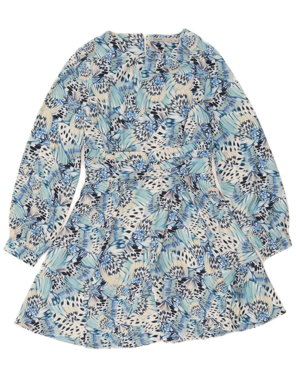 Γυναικείο μακρυμάνικο φόρεμα Oasis UK 12 Medium Blue Animal Print