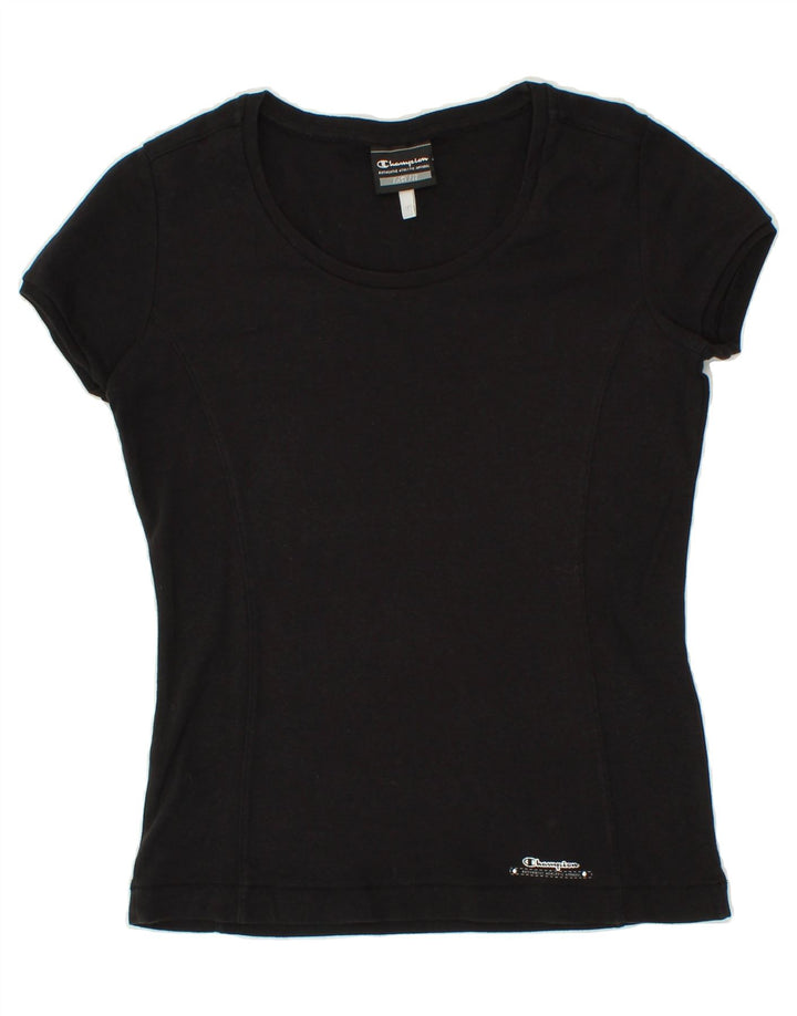 CHAMPION Womens Easy Fit T-Shirt Top UK 12 Medium Black Vintage Champion and Second-Hand Champion from Messina Hembry 