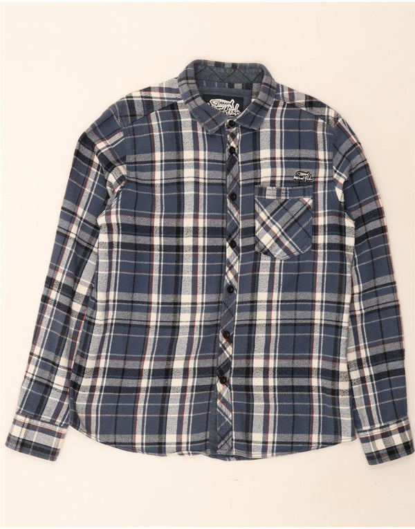 Ανδρικό φανελένιο πουκάμισο Weird Fish Medium Blue Check Cotton