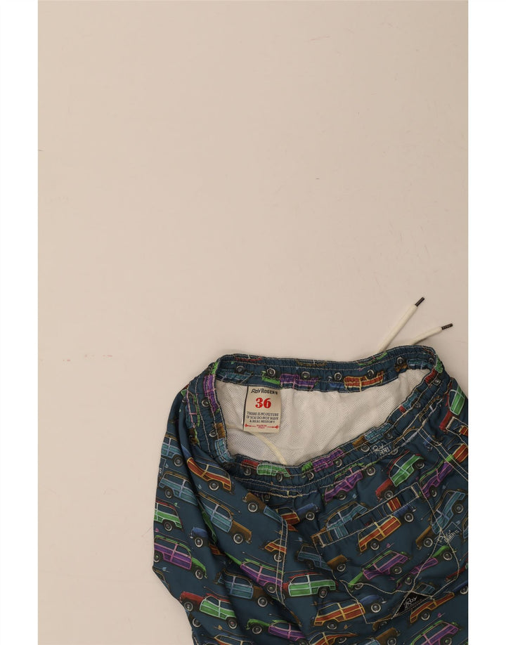 ROY ROGERS Mens Graphic Swimming Shorts W36 Large  Blue Polyester Vintage Roy Rogers and Second-Hand Roy Rogers from Messina Hembry 