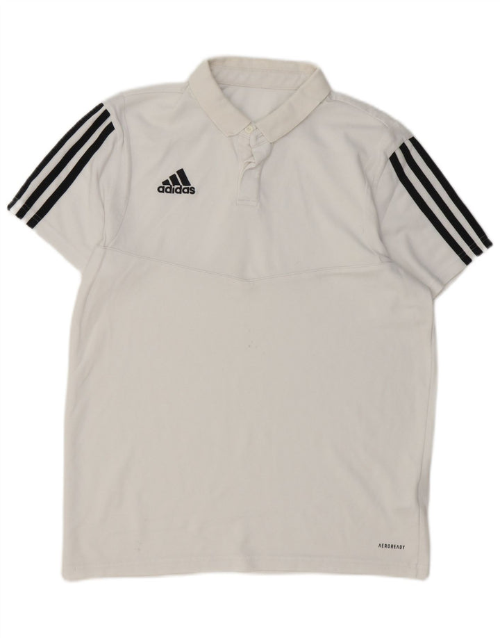 Adidas Ανδρικό πουκάμισο Aeroready Polo, μεσαίο λευκό βαμβακερό