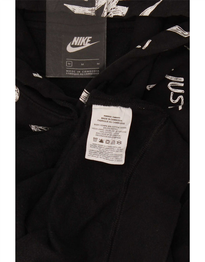 Ανδρικό γραφικό κουκούλα Nike, μεσαίο μαύρο βαμβακερό
