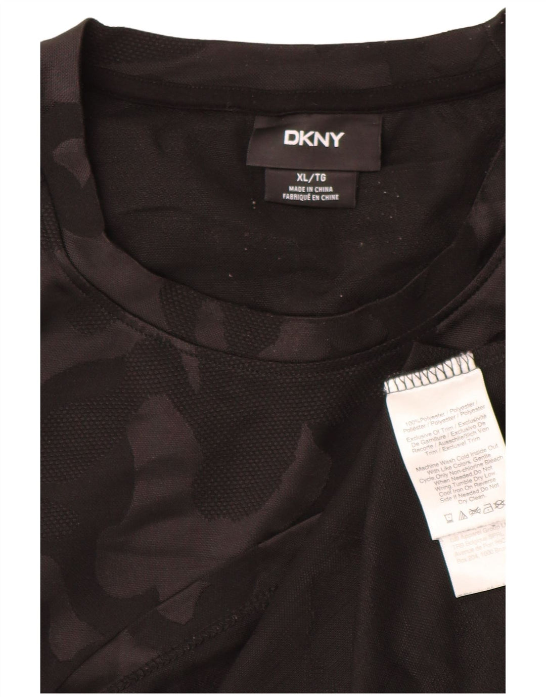 Ανδρικό T-Shirt DKNY Top XL Μαύρο Καμουφλάζ Πολυεστέρας