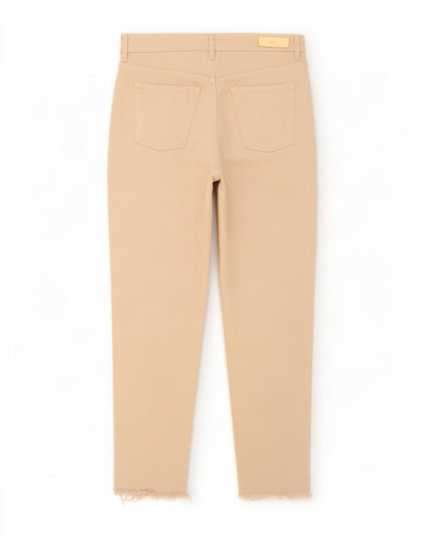Zara γυναικείο ψηλό κωνικό τζιν EU 40 Medium W30 L28 Μπεζ βαμβακερό