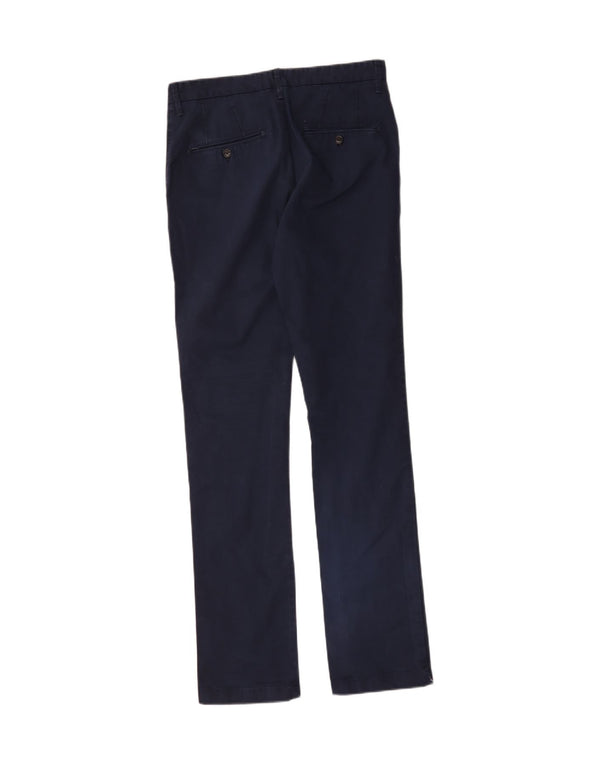 ZARA Mens Straight Chino Trousers EU 40 Medium W31 L33 Navy Blue Cotton