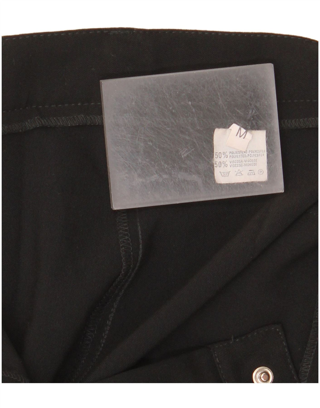 VINTAGE Γυναικείο Bootcut Παντελόνι Chino Medium W30 L32 Μαύρο Πολυεστέρας