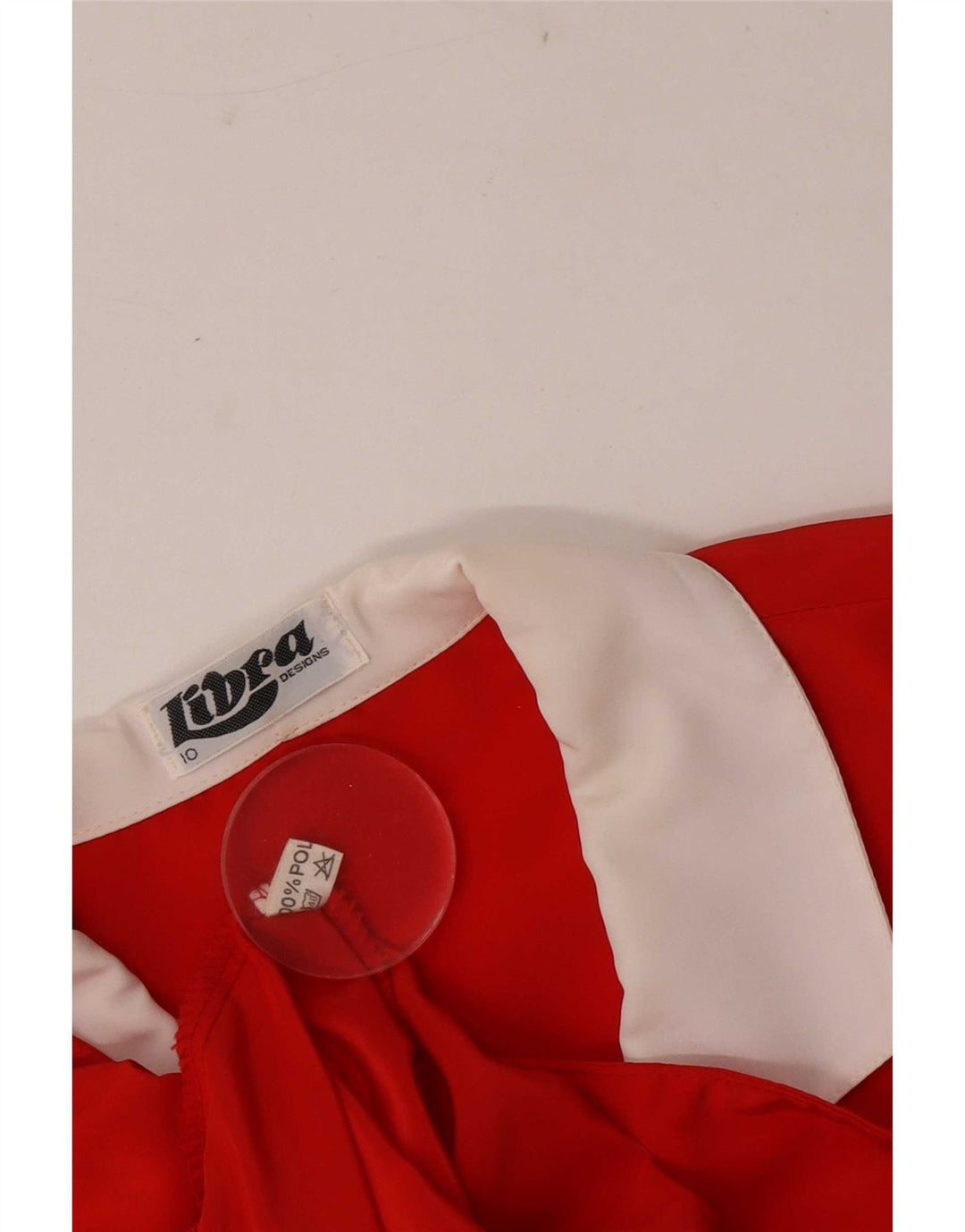 Libra Γυναικείο πουκάμισο 3/4 μανίκι μπλούζα UK 10 Small Red Colorblock Πολυεστέρας