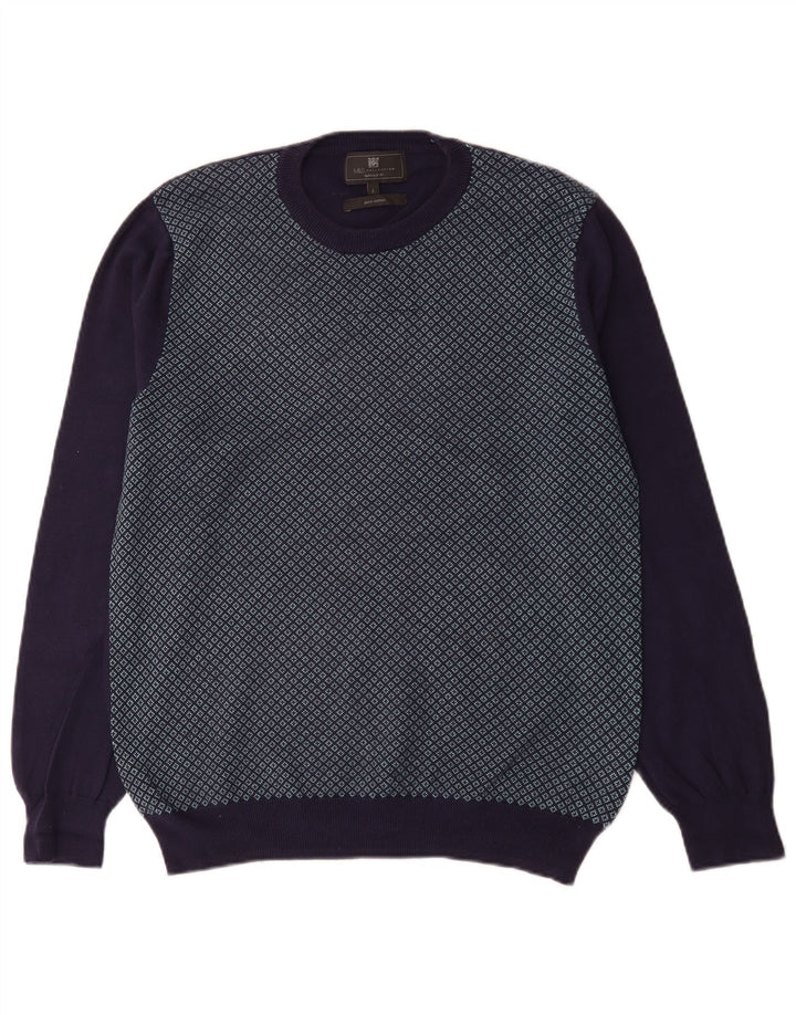 Ανδρικό πουλόβερ Marks & Spencer Tailored Fit Crew Neck Jumper Large Navy Blue
