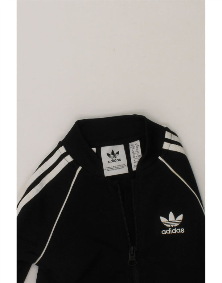 ADIDAS Baby Boys Tracksuit Top Jacket 9-12 Months Black Polyester Vintage Adidas and Second-Hand Adidas from Messina Hembry 