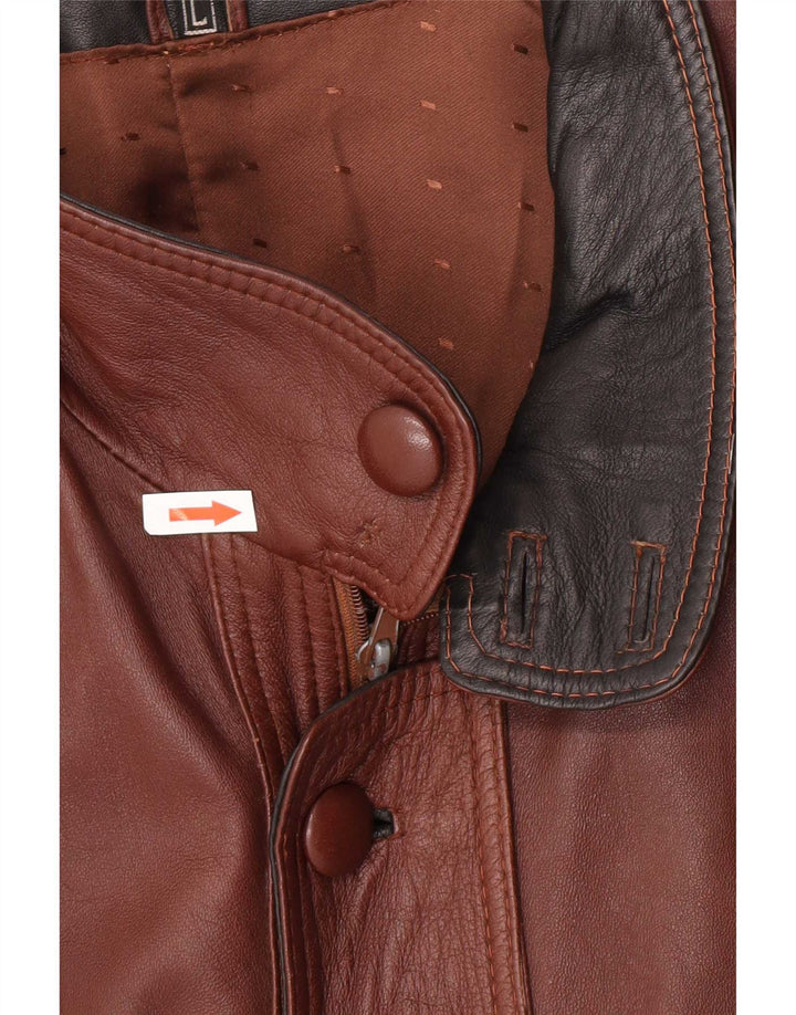 Vintage Ανδρικό Bomber Leather Jacket UK 40 Large Brown