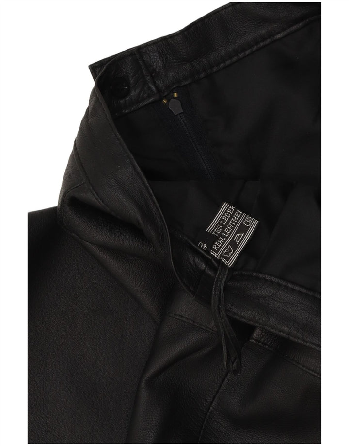 Vintage Γυναικεία Δερμάτινη Φούστα EU 40 Medium W30 Μαύρη Δερμάτινη