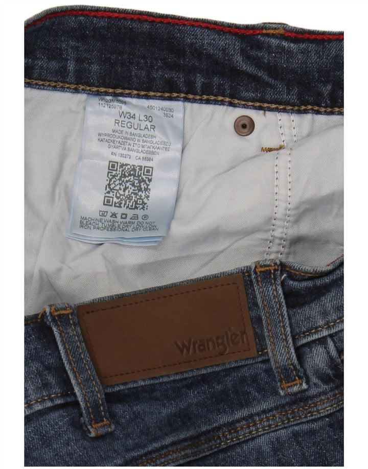 Ανδρικό τζιν κανονικό ίσιο Wrangler W34 L30 Μπλε βαμβακερό