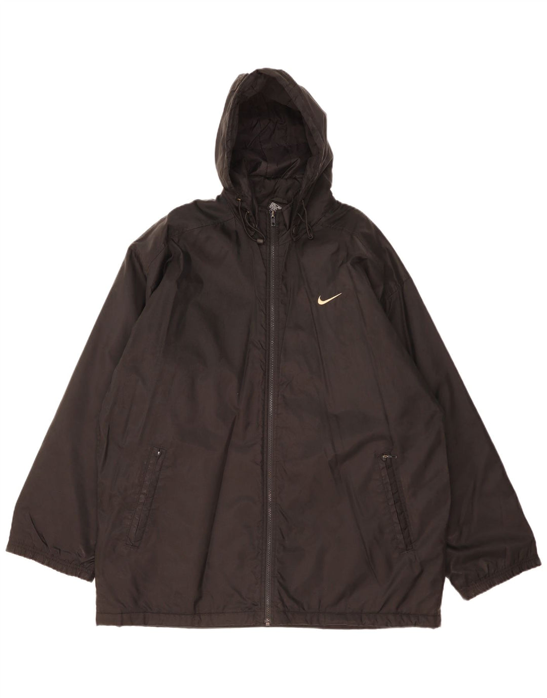 Ανδρικό μπουφάν Nike με κουκούλα αντιανεμικό UK 42/44 μεγάλο μαύρο πολυεστέρα