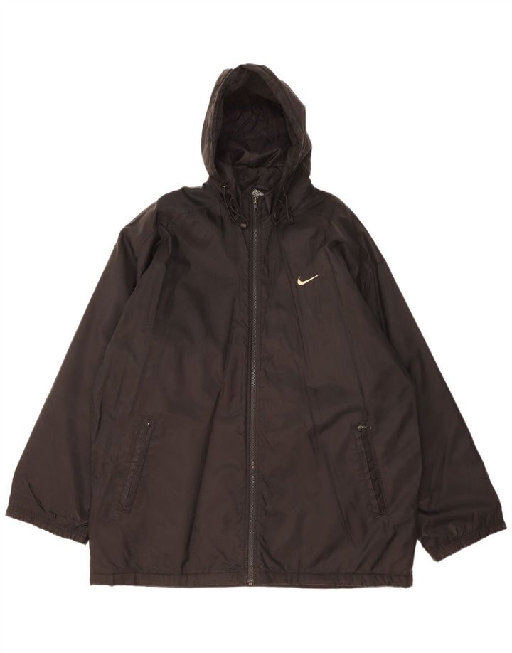 Ανδρικό μπουφάν Nike με κουκούλα αντιανεμικό UK 42/44 μεγάλο μαύρο πολυεστέρα