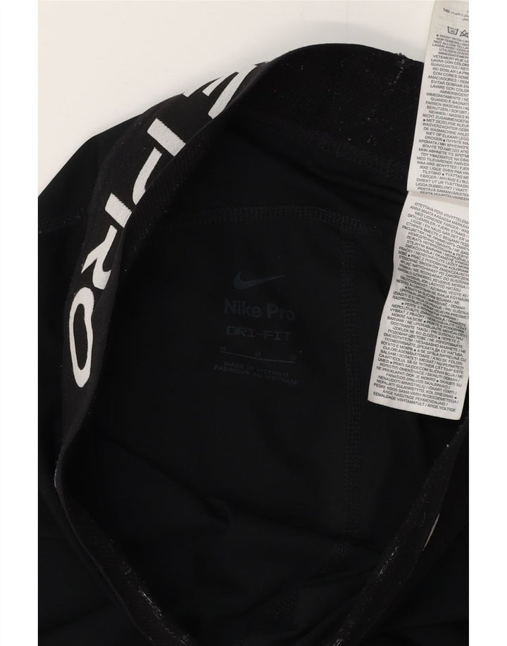 Γυναικεία γραφικά κολάν NIKE Dri Fit UK 12 μεσαίου μαύρου πολυεστέρα