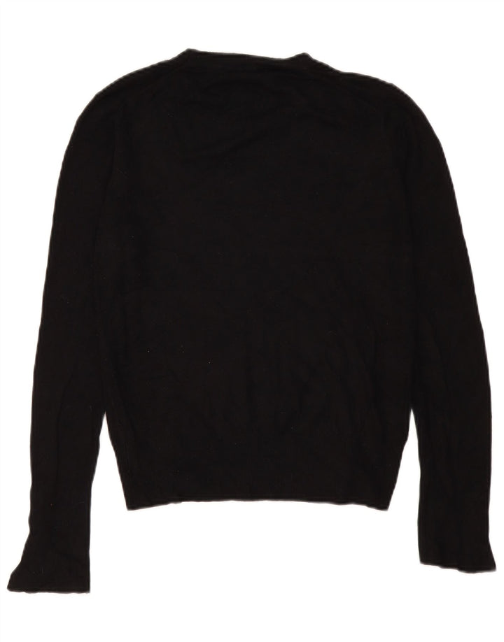 Zara Γυναικείο πουλόβερ με λαιμόκοψη UK 14 Medium Μαύρο
