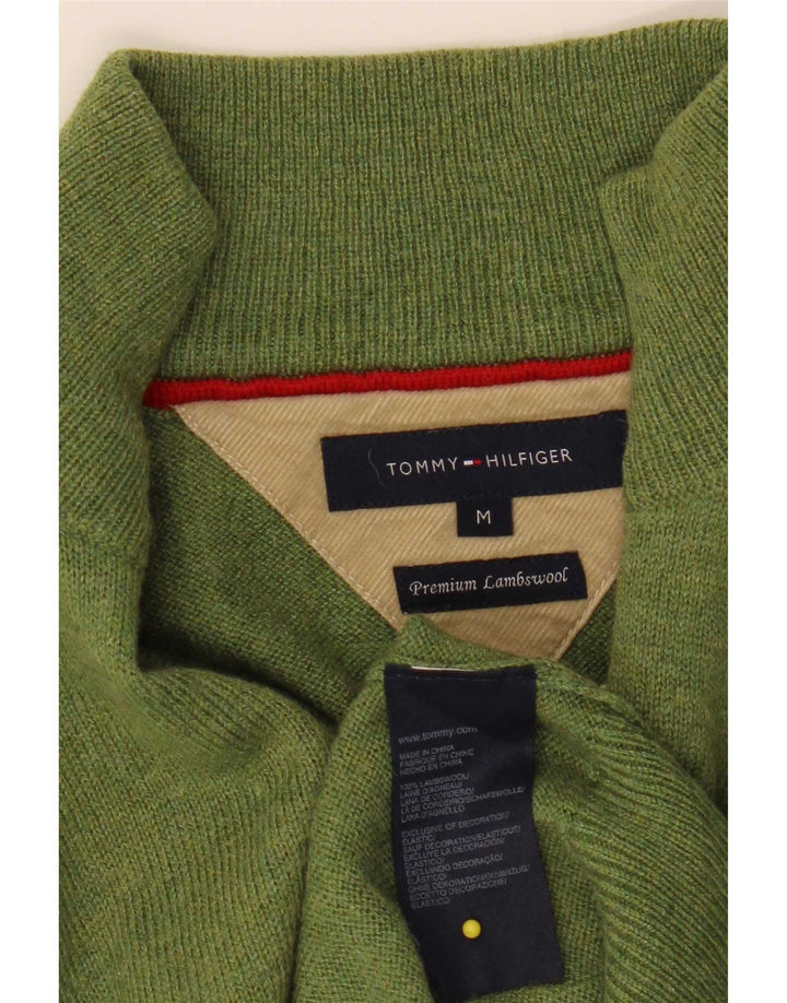 Ανδρικό πουλόβερ με φερμουάρ Tommy Hilfiger, μεσαίο πράσινο μαλλί αρνιού