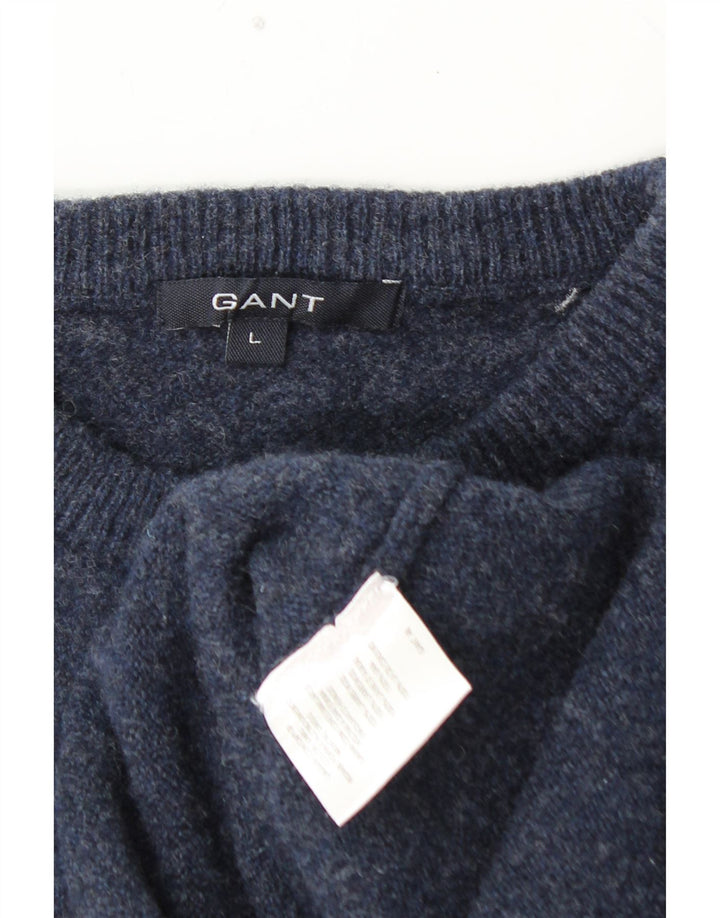 Γυναικείο πουλόβερ GANT Crew Neck Jumper UK 16 Large Navy Blue Lambswool