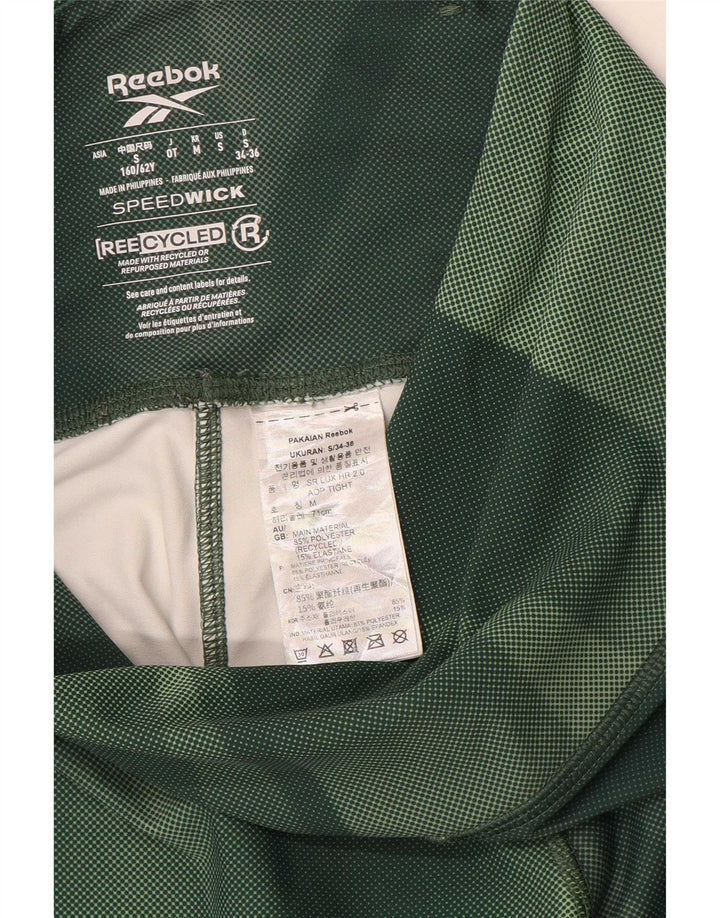 Γυναικεία Reebok Wick κολάν UK 10 Small Green Geometric Polyester