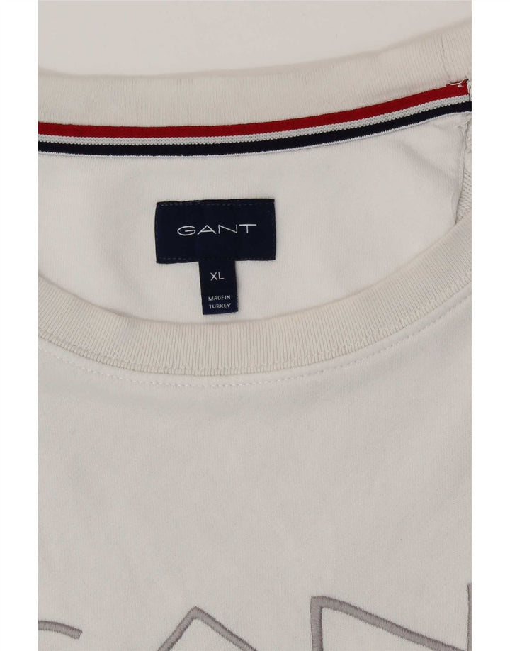 Ανδρικό γραφικό φούτερ Gant Jumper XL Λευκό βαμβακερό