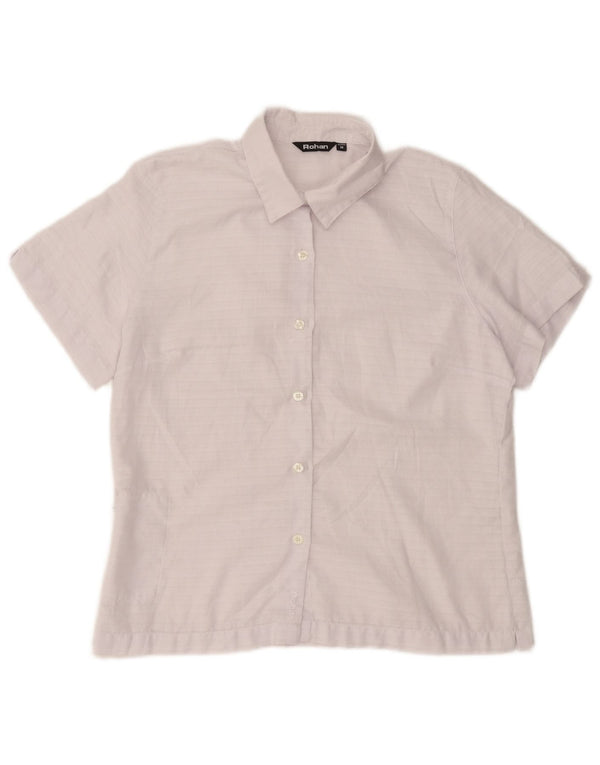 Rohan Womens Short Sleeve Shirt Blouse UK 14 Medium White Check Polyester