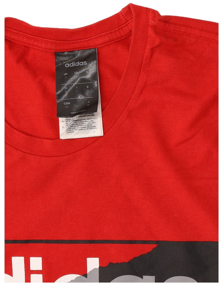 Ανδρικό γραφικό T-Shirt Adidas Top Μικρό κόκκινο βαμβακερό