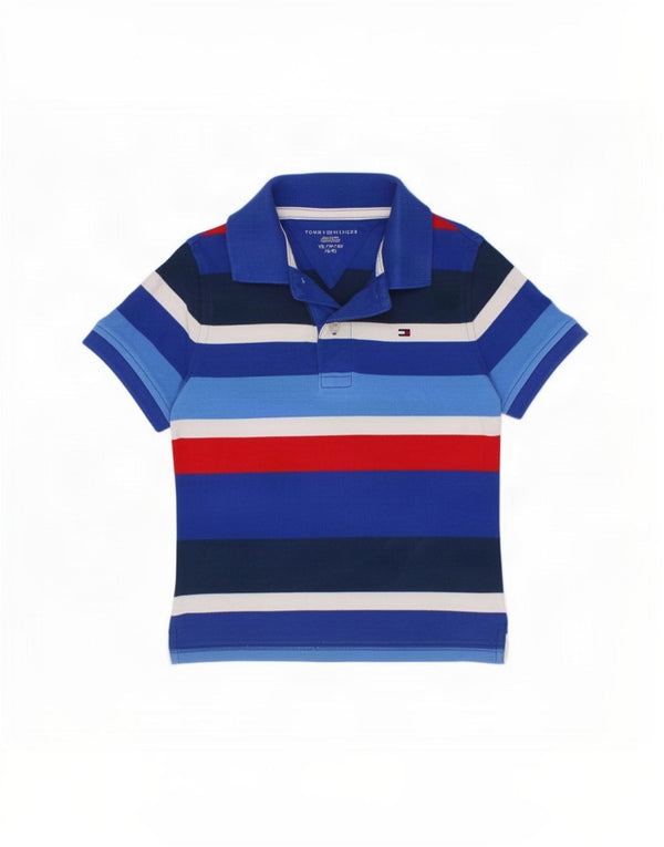 Tommy Hilfiger Boys Polo πουκάμισο 4-5 ετών XS Μπλε ριγέ βαμβακερό