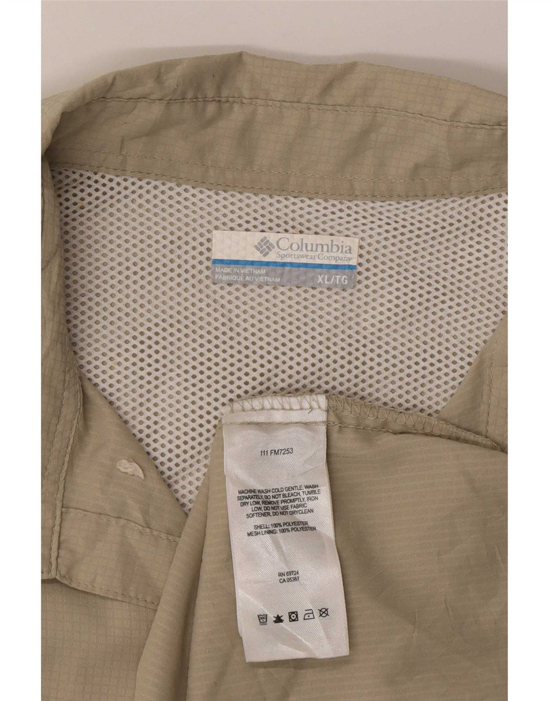 Ανδρικό πουκάμισο Columbia Omni-Shade XL Khaki Polyester