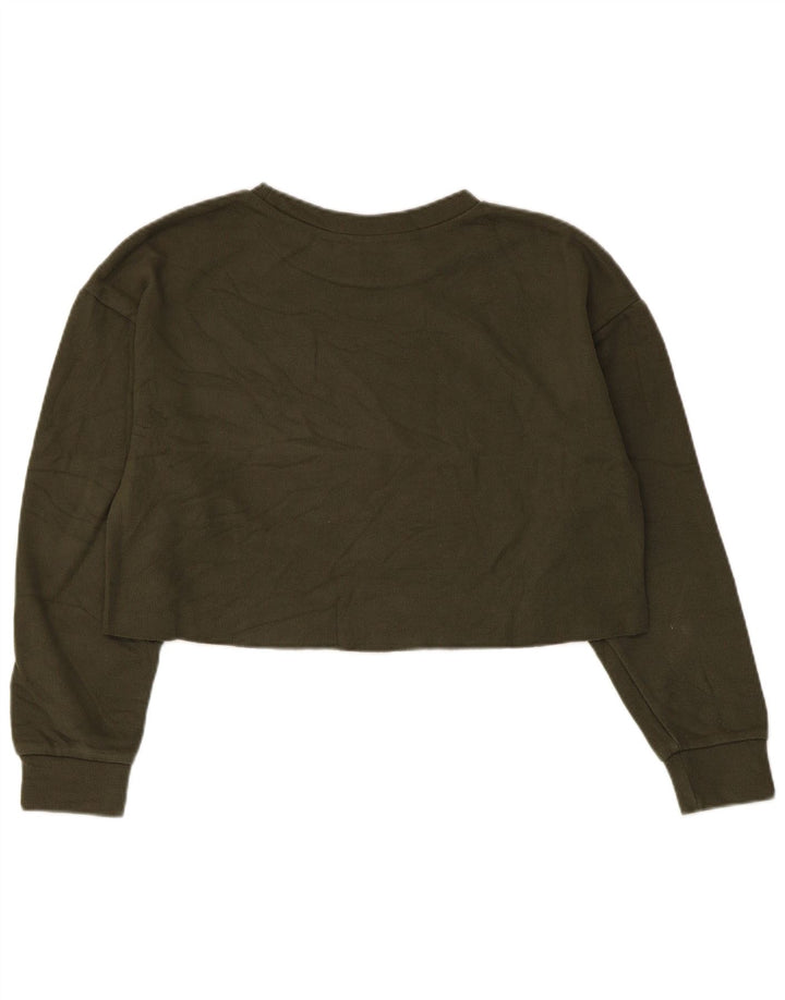 Zara Γυναικεία φούτερ Crop Oversized Jumper UK 10 Small Khaki