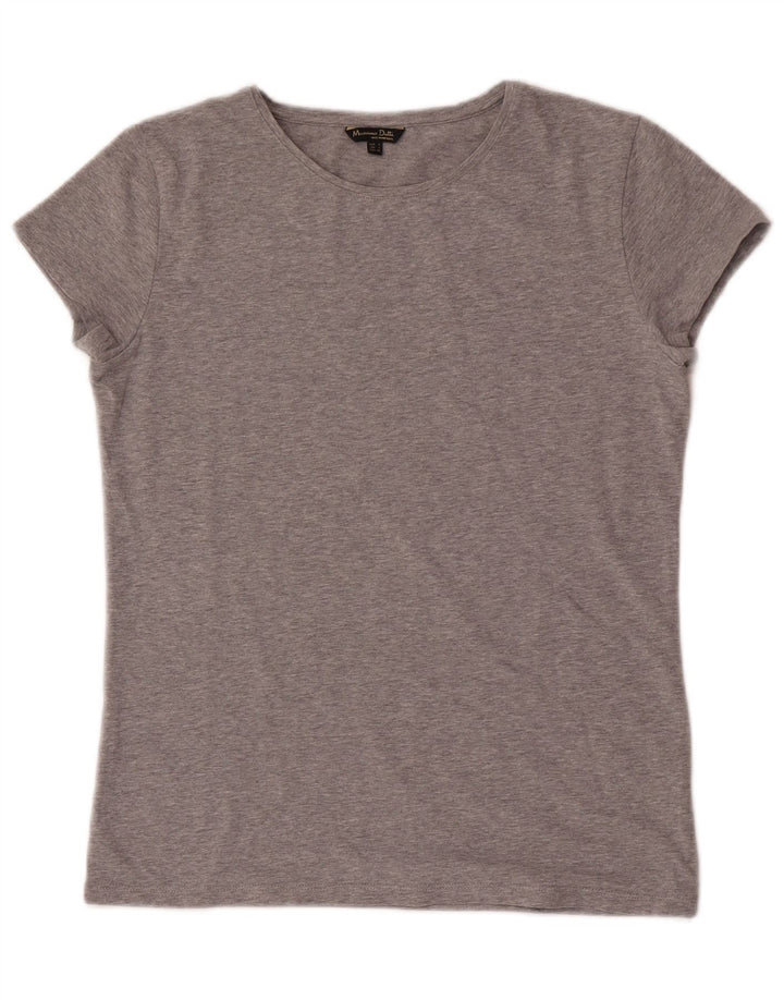 Massimo Dutti Γυναικείο T-Shirt Top UK 14 Large Grey Flecked