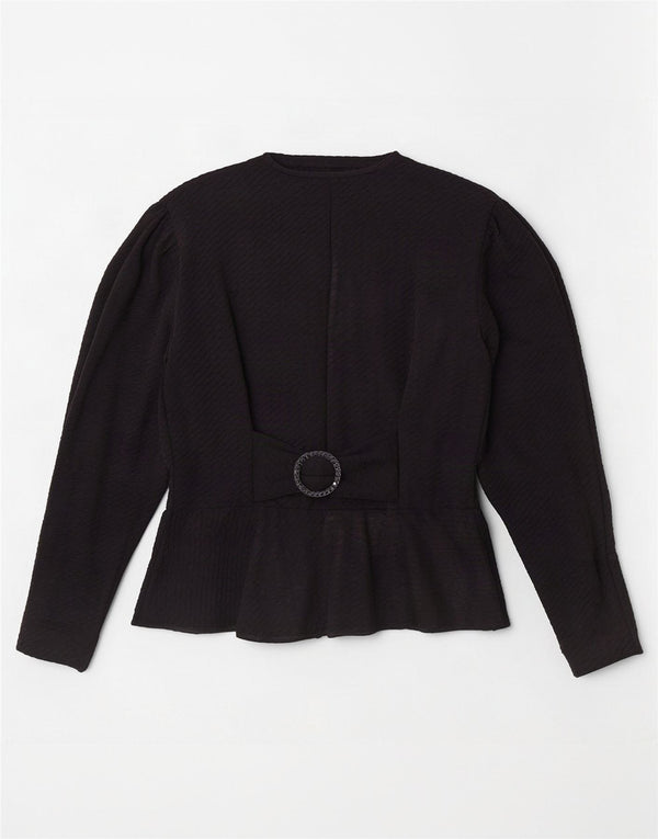 Vintage γυναικείο πουκάμισο μπλούζα UK 12 Medium Black