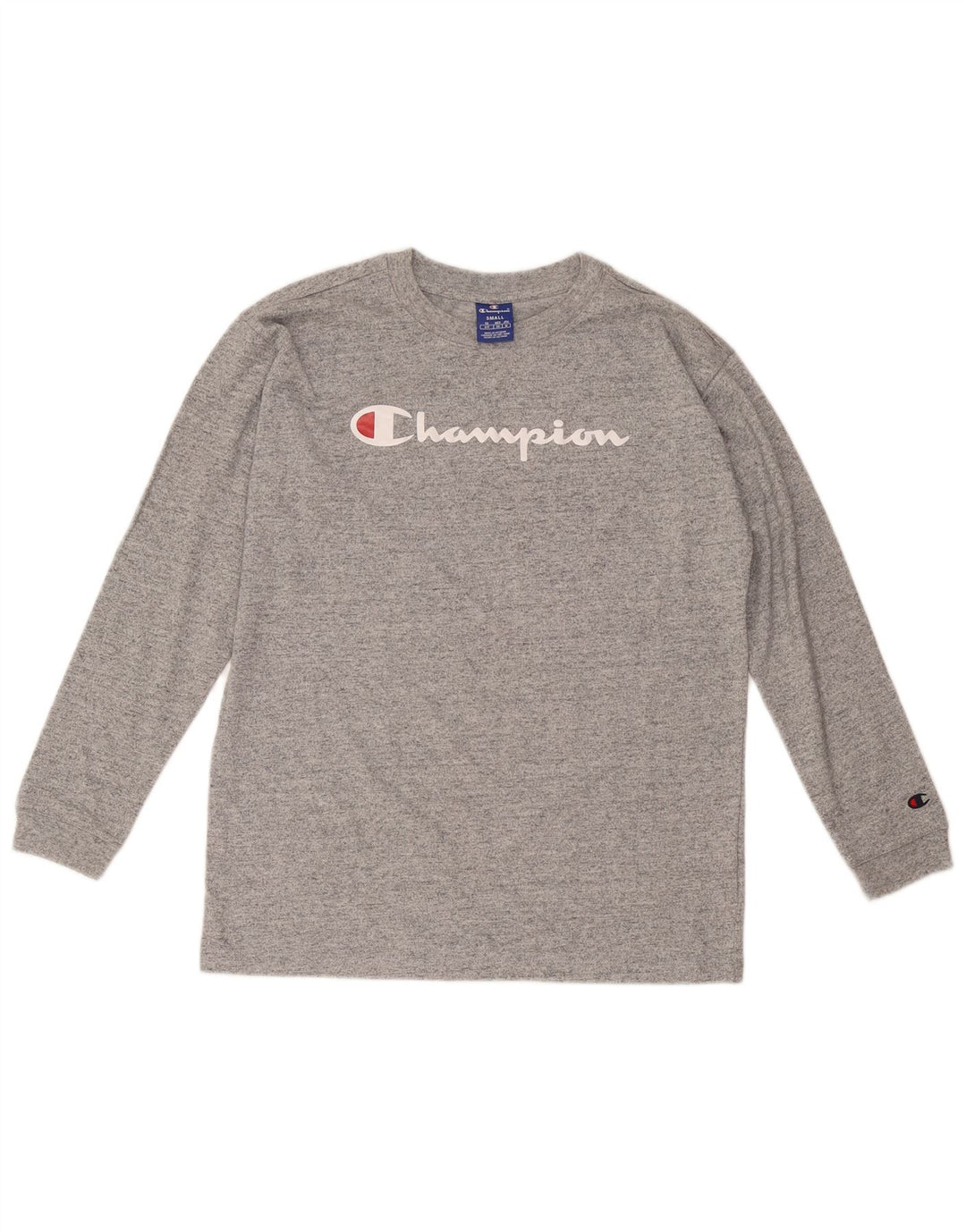 Ανδρικό γραφικό τοπ Champion, μακρυμάνικο, μικρό γκρι βαμβακερό