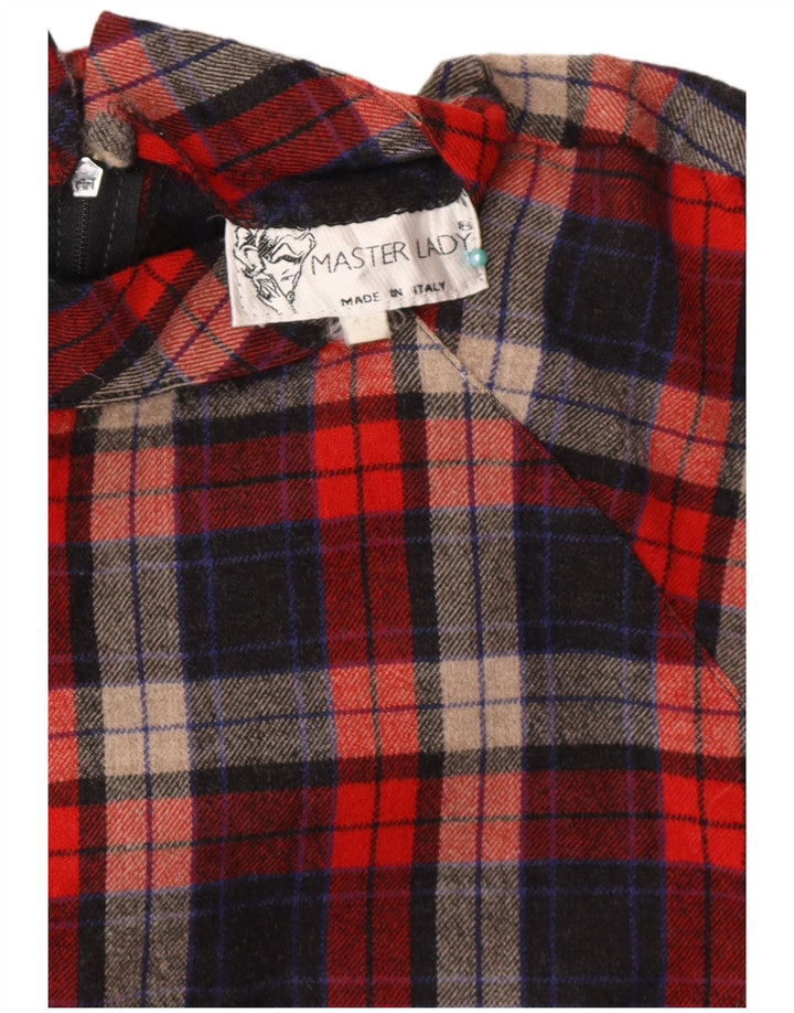 Vintage γυναικείο μακρυμάνικο φόρεμα IT 46 Large Red Check