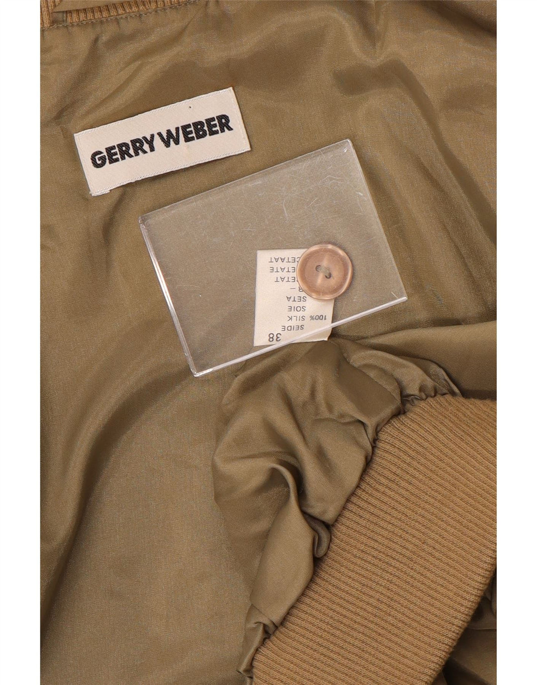 Gerry Weber Γυναικείο μπουφάν μπόμπερ μεγάλου μεγέθους EU 38 Medium Khaki Silk