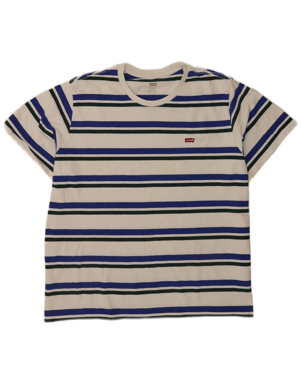 Ανδρικό T-Shirt Levi's Standard Top 2XL Λευκό ριγέ βαμβακερό