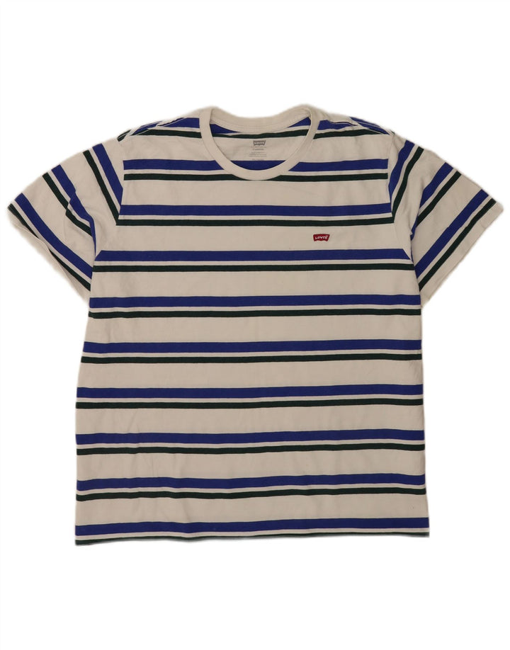 Ανδρικό T-Shirt Levi's Standard Top 2XL Λευκό ριγέ βαμβακερό