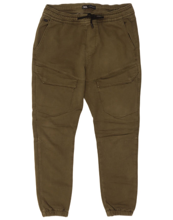 Zara Ανδρικό παντελόνι Joggers Cargo Medium W31 L26 Χακί Βαμβακερό