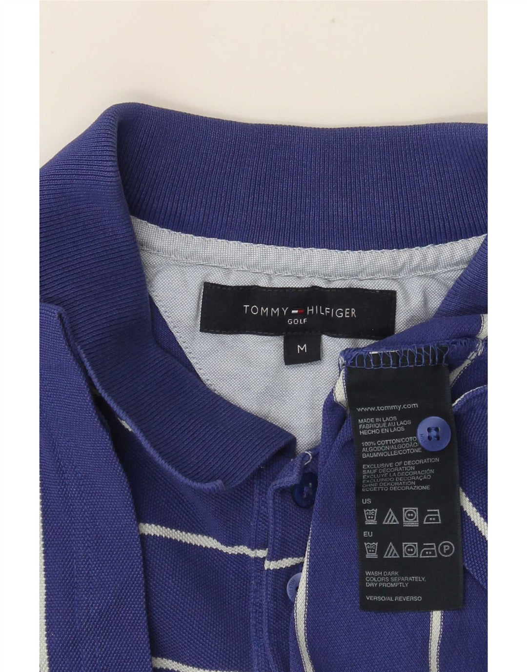 Ανδρικό μπλουζάκι πόλο Tommy Hilfiger, Βαμβακερό μεσαίο μπλε ριγέ