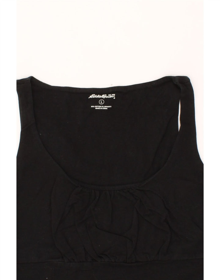 EDDIE BAUER Womens Vest Top UK 14 Large Black Cotton Vintage Eddie Bauer and Second-Hand Eddie Bauer from Messina Hembry 