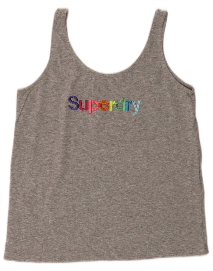 Γυναικείο γραφικό γιλέκο Superdry UK 8 Μικρό βαμβακερό γκρι
