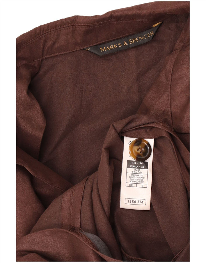 Marks & Spencer Γυναικείο μπουφάν blazer UK 14 μεγάλο καφέ πολυεστέρας