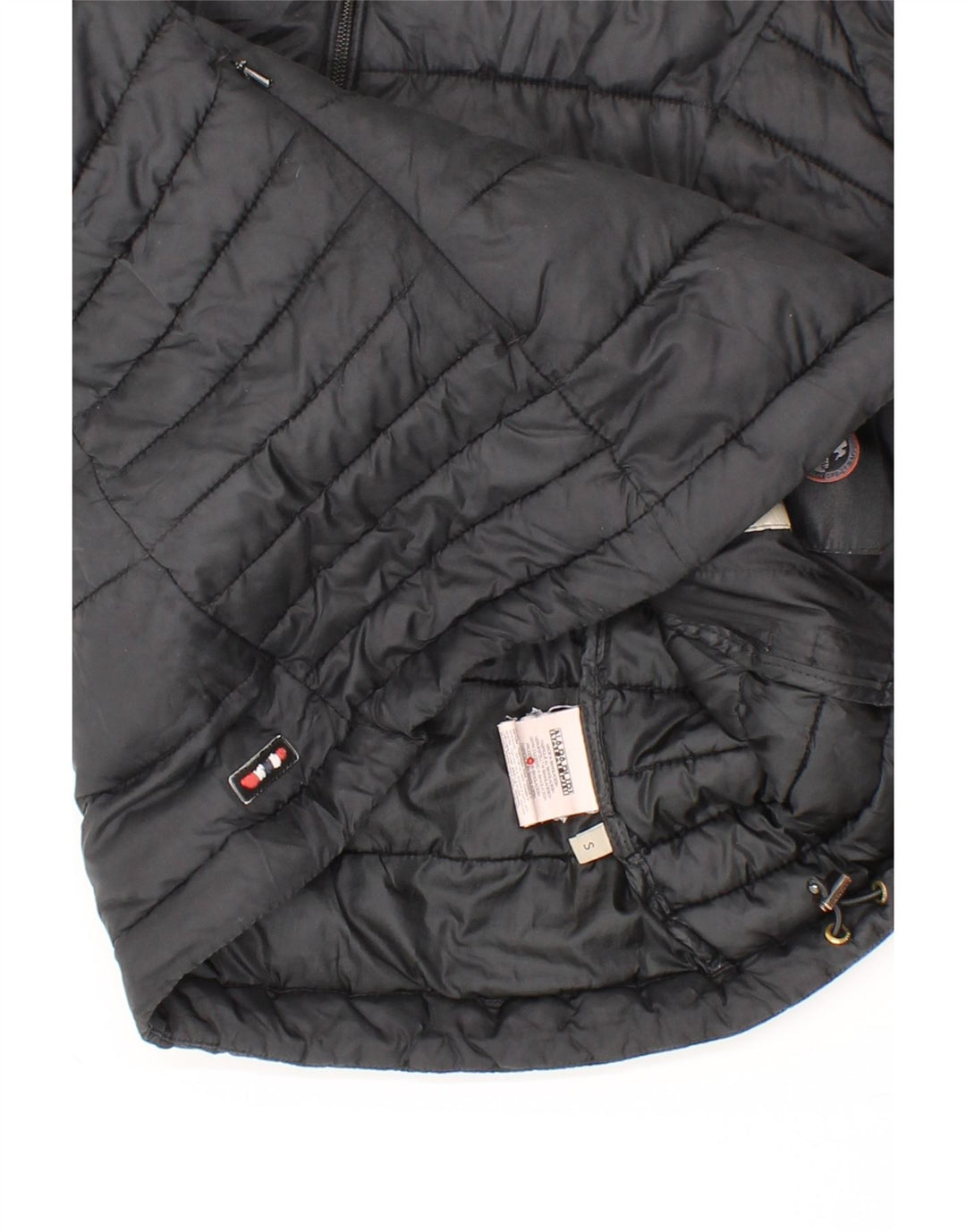 NAPAPIJRI Womens Hooded Padded Jacket UK 10 Small Black Polyamide Vintage Napapijri and Second-Hand Napapijri from Messina Hembry 